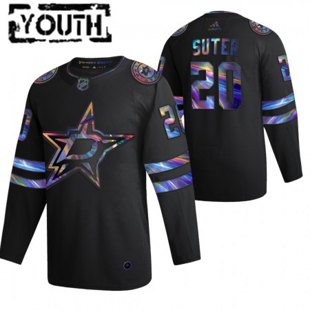 Dallas Stars Ryan Suter 70 2021-22 Iriserend holografisch Zwart Authentic Shirt - Kinderen